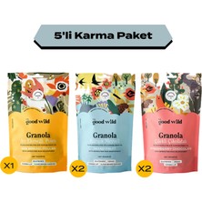 The Good Wild Granola Karma Paket | Glutensiz Atıştırmalık | Yüksek Lif | Kurutulmuş Çilek | 5 x 300 Gr