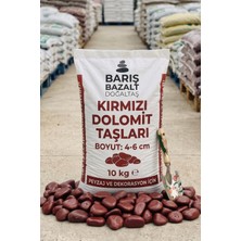 Barış Bazalt Doğaltaş Kırmızı Dolomit Taşı 4-6 Cm- 10 kg - Doğal Dekoratif Bahçe Saksı Peyzaj Teraryum Akvaryum Taşı