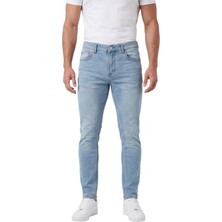 Deepsea Erkek Slim Fit Dar Kesim Likralı Açık Mavi Kot Pantolon – Dar Paça Ince Esnek Jean 2608306