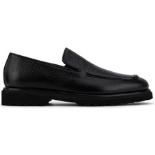 Tamer Tanca Erkek Hakiki Deri Siyah Loafer Ayakkabı 537 3041 Erk Ayk SK26-27 Sıyah
