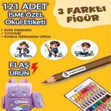 Yunus Copy Okul Etiketi Kalem Defter Etiketi Neşeli Çocuk Özel Isim Yazılabilen Etiket - 121ADET