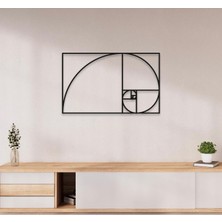 Rokh ✨ 40X25 cm Dekoratif Altın Oran Duvar Dekoru Geometrik Metal Duvar Süsü Modern Ev Dekorasyonu