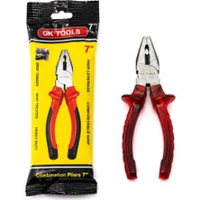 Marsilyan™- 7 Inç Pense - 180 mm - Şeffaf Kırmızı Saplı - Yüksek Kalite Çelik