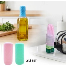 Akıllı Bayi 2 Adet Silikon Şişe Kapağı – Seyahat Tipi Sızdırmaz Elastik Şampuan, Losyon ve Parfüm Şi�