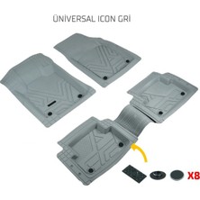 Mıtsubıshı Outlander Kesilebilir Uyumlu Üniversal Icon Serisi Gri Havuzlu Oto Paspas Takımı