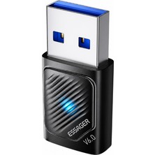 Essager Bluetooth 6.0 USB Adaptör Dongle Alıcı Verici Pc Laptop Windows 11 Uyumlu 20 Metre