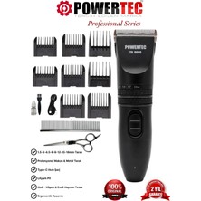 Powertec Tr-9000 Kedi Köpek Tıraş Makinesi Seti Pet Evcil Hayvan Tüy Kesme (Makas Ve Metal Tarak )