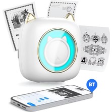 Fun Print Mini Bluetooth Yazıcı,mini Yazıcı, Funprint 1 Adet Beyaz Rulo Kağıt, 3 Adet Renkli Kağıt Hediye.