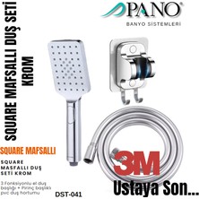 Pano Square Mafsallı El Duş Seti Pvc Hortumlu