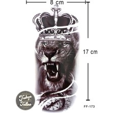Trakya Tattoo 1-2 Hafta Kalıcı Yarım Kol Aslan Geçici Dövme FF-173
