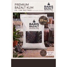 Barış Bazalt Doğaltaş Doğal Premium Siyah Bazalt Kum 25 Kg- 0.8-1 mm Akvaryum Kumu Saksı Dekoratif Peyzaj Kumu