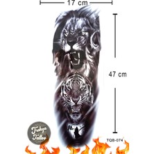 Trakya Tattoo 1-2 Hafta Kalıcı Kol Kaplama Aslan Kaplan Geçici Dövme TQB-074