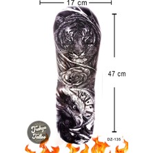 Trakya Tattoo 1-2 Hafta Kalıcı Kol Kaplama Kaplan Kartal Gül Saat Geçici Dövme DZ-135