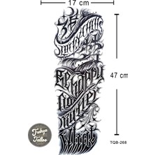 Trakya Tattoo 1-2 Hafta Kalıcı Kol Kaplama Yazı Geçici Dövme TQB-268