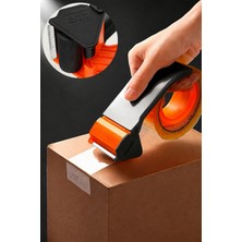 Boldy Koli Bandı Kesme Makinesi - Koli Bandı Kesme Aparatı - Paketleme Bant Kesici - Bant Kesme Aleti - Bant Kesici Aparat (Turuncu-Siyah)