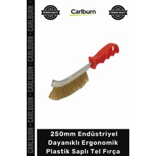Carlburn Özel Üretim Pirinç Yuvarlak Kesitli 250MM Endüstriyel Dayanıklı Ergonomik Plastik Saplı Tel Fırça