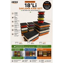 Hess Mikrodalga ve Difriz Uyumlu 18 Adet Saklama Kabı Seti 2400X4+1200X2+600MLX12