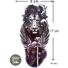 Trakya Tattoo 1-2 Hafta Kalıcı Yarım Kol Aslan Şövalye Geçici Dövme FF-242