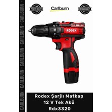 Carlburn #matkap Profesyonel Torklu LED Işıklı Ergonomik Güçlü Rodex Şarjlı Matkap 12 V Tek Akü RDX3320