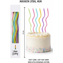 Çavuş E-Ticaret Makaron Renkli Kıvrımlı Pasta Mumu 6’lı Doğum Günü Mum Seti