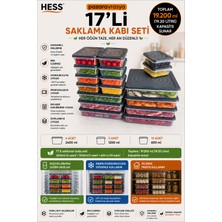 Hess Mikrodalga ve Difriz Uyumlu 17 Adet Saklama Kabı Seti 2400X4+1200X3+600MLX10