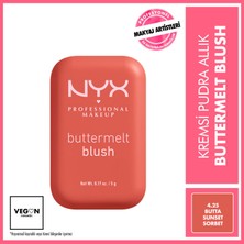 NYX Professional Makeup Buttermelt Blush Kremsi Pudra Allık - 4.25 Butta Sunset Sorbet