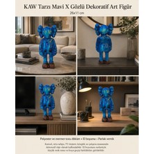 Nixa Kaw Tarzı Mavi x Gözlü El Boyaması Dekoratif Figür Heykel 26 cm