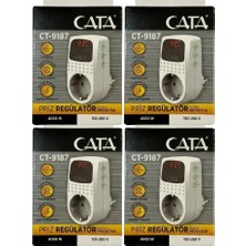 Cata CT-9187 4000W Akım Korumalı LED Göstergeli Priz 4 Adet Kompakt Tasarım ile Güvenli Kullanım