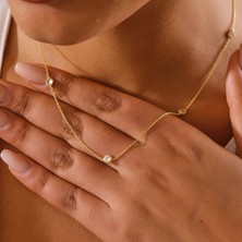 Takı Ustası Işıltı Beştaş Minimal Kolye – 925 Ayar Orjşnal Gümüş