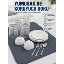 Bucuks Mey Ithalat® Su Emici Bulaşık Kurutma Matı Kaydırmaz ve Yumuşak Dokulu Kurutmalık