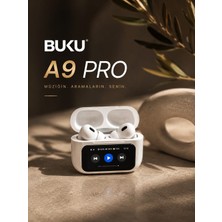 HDE Kablosuz Kulak Içi Bt Kulaklık A9 Pro 2 Dijital Dokunmatik Ekranlı Yeni Nesil Anc