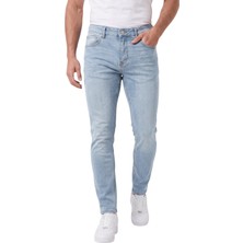 RizzUP Erkek Slim Fit Dar Kesim Likralı Buz Mavisi Kot Pantolon – Dar Paça Ince Esnek Jean 2608306