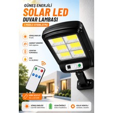 Matechno Mini Güneş Enerjili Solar LED Duvar Lambası Hareket Sensörlü Uzaktan Kumandalı 3 Modlu Dış Mekan Solar Aydınlatma