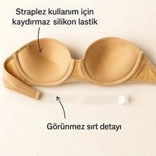 Pierre Cardin Pisa Micro Straplez Sırt Dekolte Sütyeni – Balenli Destekli Renge Renk ve Şeffaf Omuz Askı Hediyeli