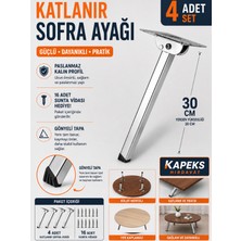 Kapeks Yer Sofra Ayağı Metal Katlanır Yer Sofrası Sini Altı Ayağı 30 cm (4 Adet)