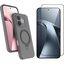 Vendas Huawei Honor 600 Lite Uyumlu M-Safe Tutucu Özellikli Standlı Regal Kapak + Tempered Cam Ekran Koruyucu