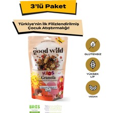 The Good Wild Kids Granola | Glutensiz Atıştırmalık | Yulaf Ezmesi | Kurutulmuş Meyve | Vegan | 3x250 Gr