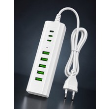 Airstorr 8 Port 24W Hızlı Şarj Istasyonu – 3 Usb-C + 5 Usb-A | 4.8A