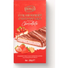 Bolçi Çilek Krema Dolgulu Cheesecake Aromalı Bisküvili Sütlü Çikolata 200GR                                