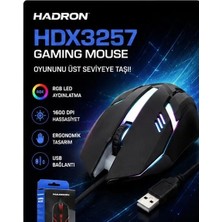 Hadron HDX3257 Kablolu Oyun Mouse 1600 DPI USB Bağlantılı Ev Ofis Kullanımı İçin
