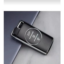 Satışmax Lüx Chery Tiggo 7 Pro Nano Anahtar Kılıfı Siyah Gümüş Silver Renk 1.ci Kalite