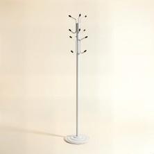 Upstyle Viona 12 Askılı Metal Ayaklı Portmanto Beyaz 161 cm