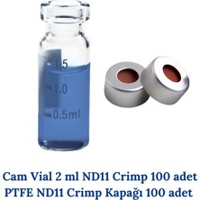 Mr. Crowley Şeffaf Cam Crimp Vial 2 ml ve ND11 Kapak 100 Adet