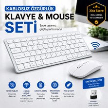 Xira Kablosuz Klavye Mouse Seti – Bluetooth Çoklu Cihaz Bağlantılı, Ios Android Windows Macos Uyumlu, Ultra Ince Sessiz Klavye