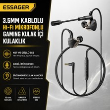 Essager G62 Gaming Kulak Içi Oyuncu Kulaklığı Mikrofonlu Hi-Fi Stereo 10MM Grafen Sürücü 3.5mm Jack