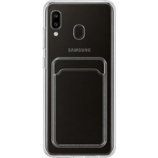 Mopal Samsung Galaxy A20 / A30 Uyumlu Kartlık Detaylı Şeffaf Silikon Kılıf | Yuki Serisi