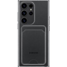 Mopal Samsung Galaxy S23 Ultra Uyumlu Kartlık Detaylı Şeffaf Silikon Kılıf | Yuki Serisi