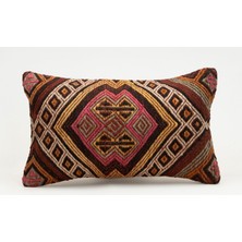 Kilim Wholesale El Yapımı Eski Kilimden Yapılmış Vintage Kırlent Kılıfı, Yün, 30X50 cm