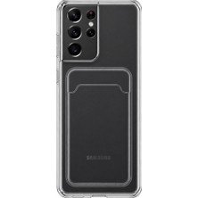 Mopal Samsung Galaxy S21 Ultra Uyumlu Kartlık Detaylı Şeffaf Silikon Kılıf | Yuki Serisi