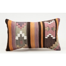Kilim Wholesale El Yapımı Eski Kilimden Yapılmış Vintage Kırlent Kılıfı, Yün, 30X50 cm